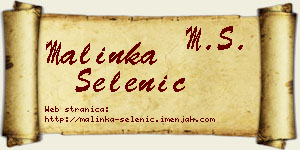 Malinka Selenić vizit kartica